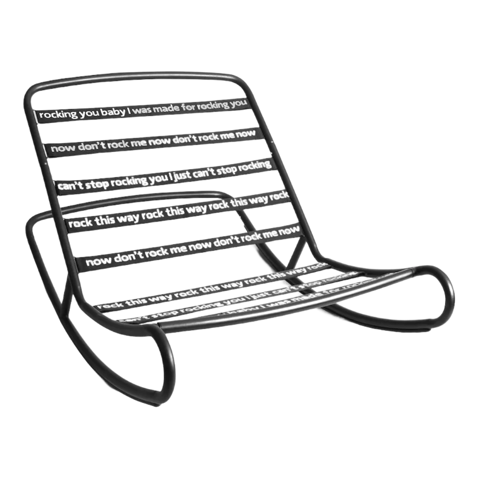 Chaise à bascule pour pouf Original noire Rock'n'Roll - Fatboy