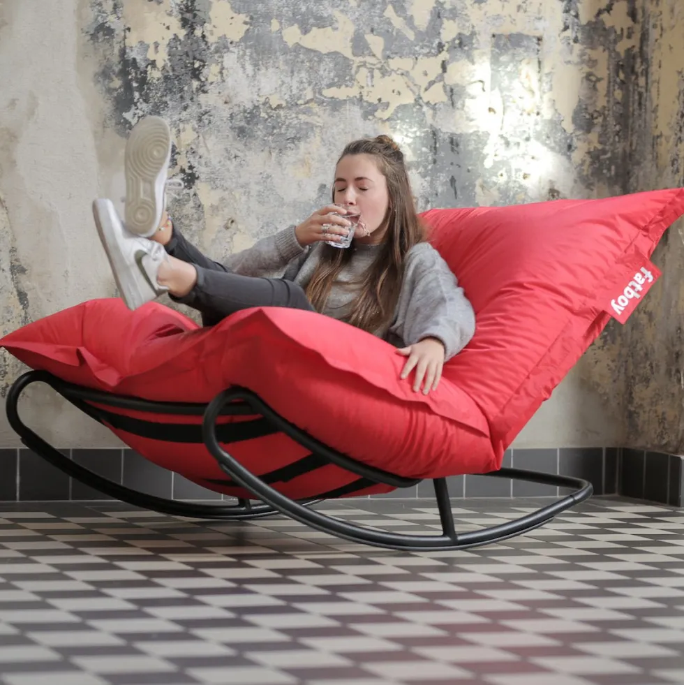 Chaise à bascule pour pouf Original noire Rock'n'Roll - Fatboy