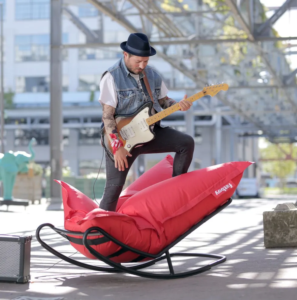 Chaise à bascule pour pouf Original noire Rock'n'Roll - Fatboy