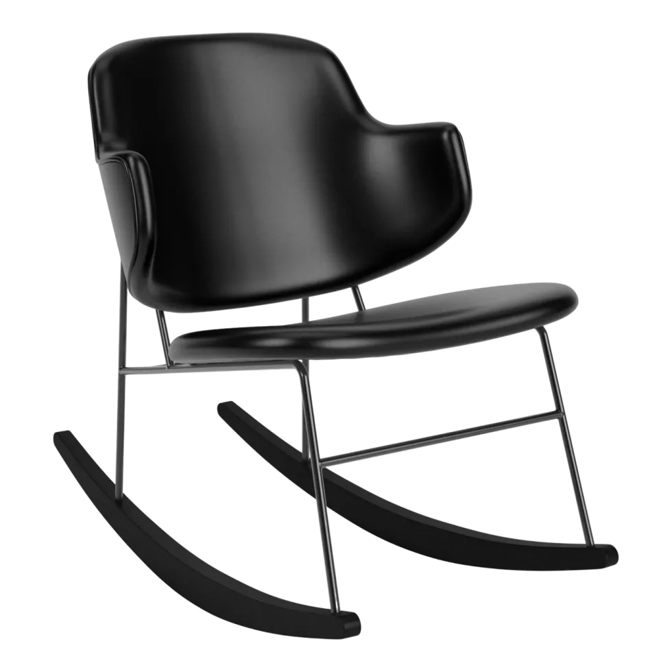 Chaise à bascule rembourrée noire Penguin - Audo