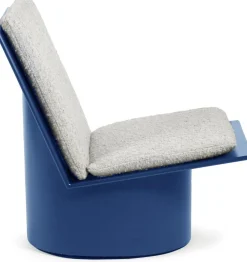 Chaise basse en acier poudré bleu 70x50cm Valérie - Serax