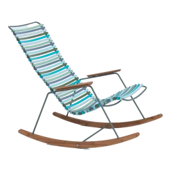 Chaise berçante en métal et plastique bleu vert multicolore 2 CLICK - Houe