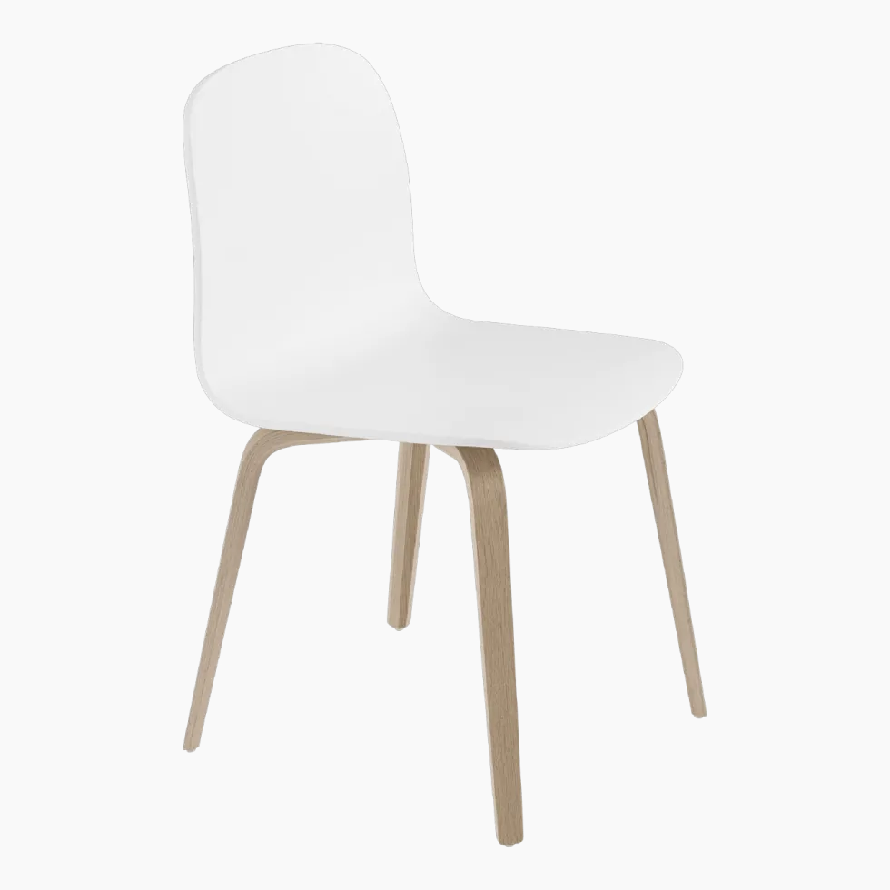 Chaise blanche et chêne naturel Visu - Muuto