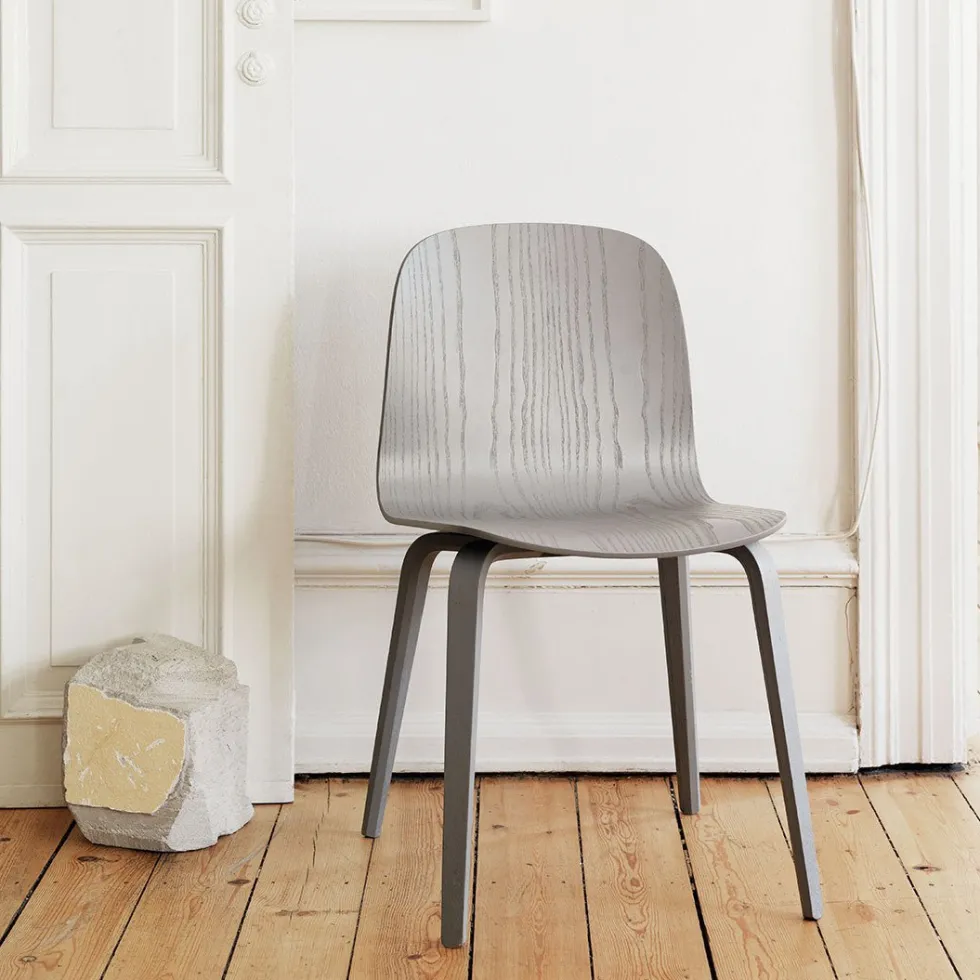Chaise blanche et chêne naturel Visu - Muuto