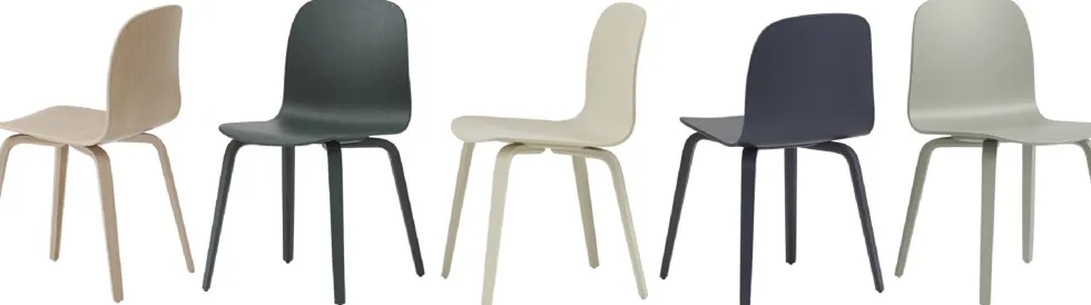 Chaise blanche et chêne naturel Visu - Muuto