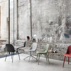 Chaise blanche piétement traîneau Fiber - Muuto