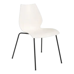 Chaise blanche zinc avec structure aluminium peint noir 77cm Maui Modèle d'exposition - Kartell