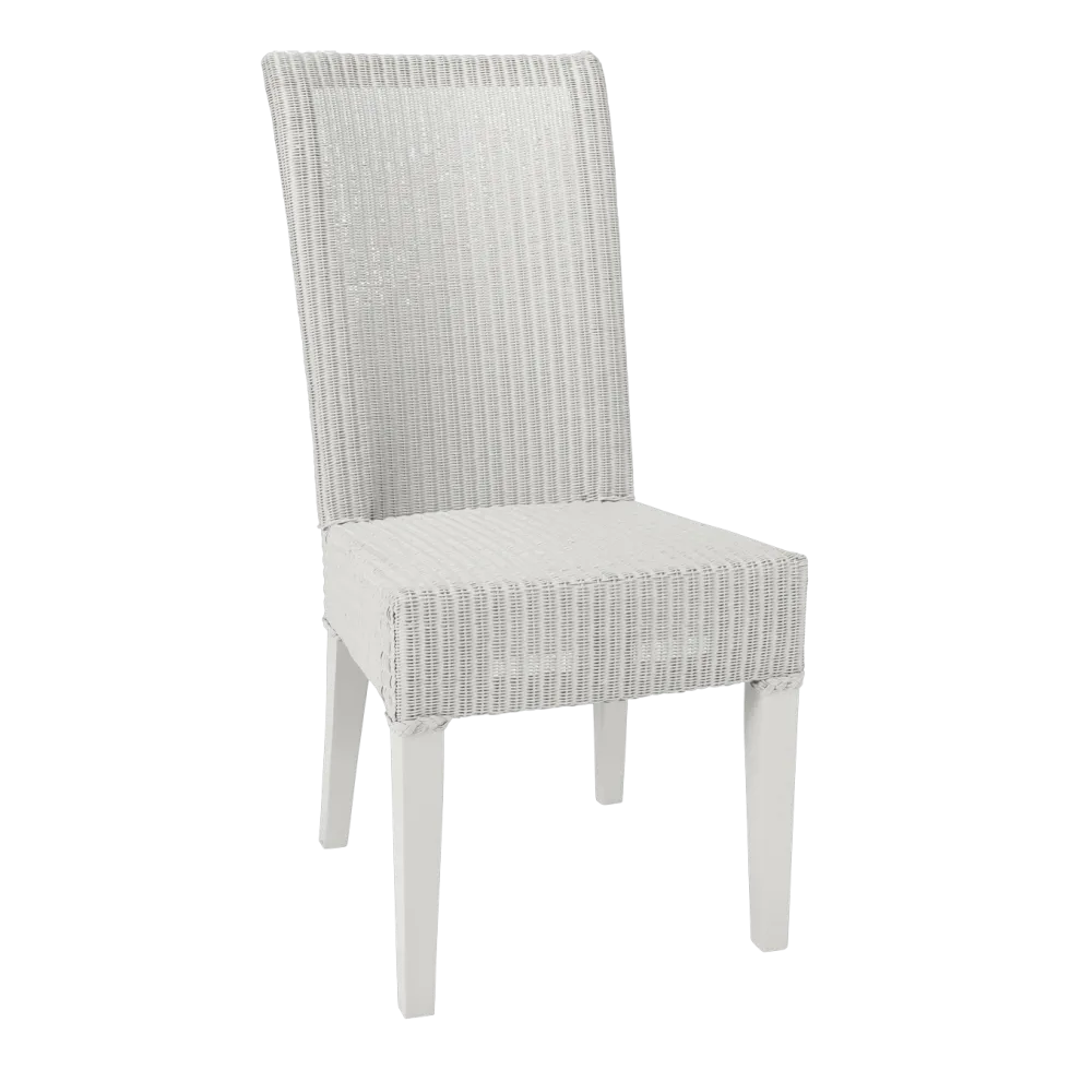 Chaise bois massif tressée en loom couleur nuage 101 X 49 X 65 Josephine - KOK