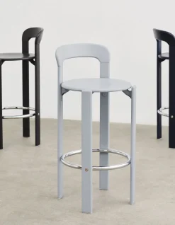 Chaise de bar acier et plaquage hêtre 75 cm Rey - Hay