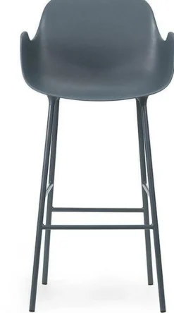 Chaise de bar avec accoudoirs en acier et pp bleu 65 cm Form - Normann Copenhagen