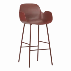 Chaise de bar avec accoudoirs en acier et pp rouge 75 cm Form - Normann Copenhagen