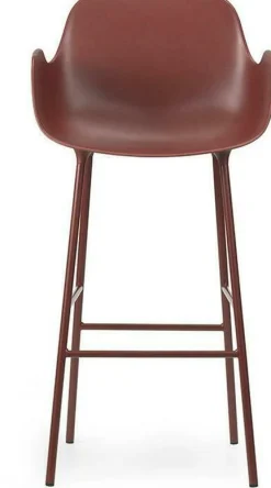 Chaise de bar avec accoudoirs en acier et pp rouge 75 cm Form - Normann Copenhagen