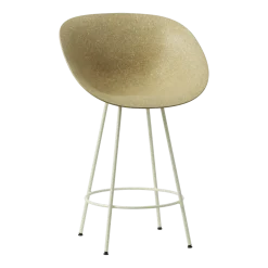 Chaise de bar avec accoudoirs recyclable en chanvre et acier crème 65cm Mat - Normann Copenhagen