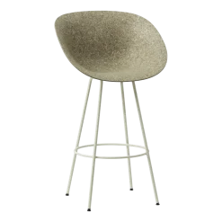 Chaise de bar avec accoudoirs recyclable en herbes marines et acier crème 65cm Mat - Normann Copenhagen