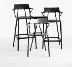 Chaise de bar blanche 65 cm A.I - Kartell