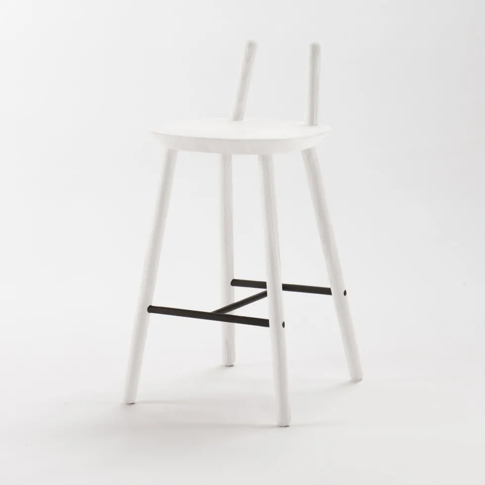 Chaise de bar blanche 65 cm Naïve - Emko