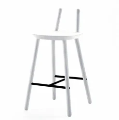 Chaise de bar blanche 65 cm Naïve - Emko