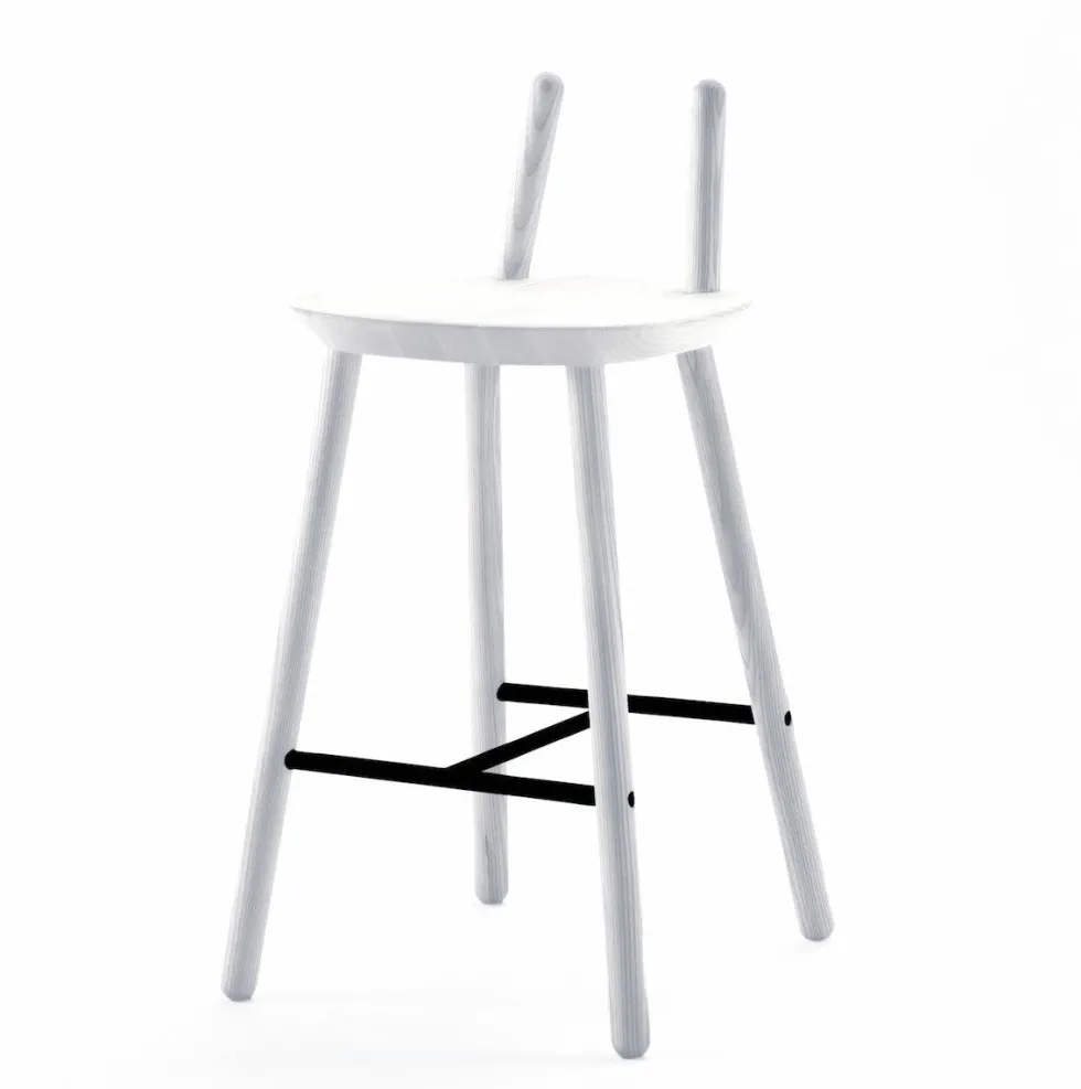 Chaise de bar blanche 65 cm Naïve - Emko