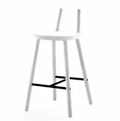 Chaise de bar blanche 65 cm Naïve - Emko