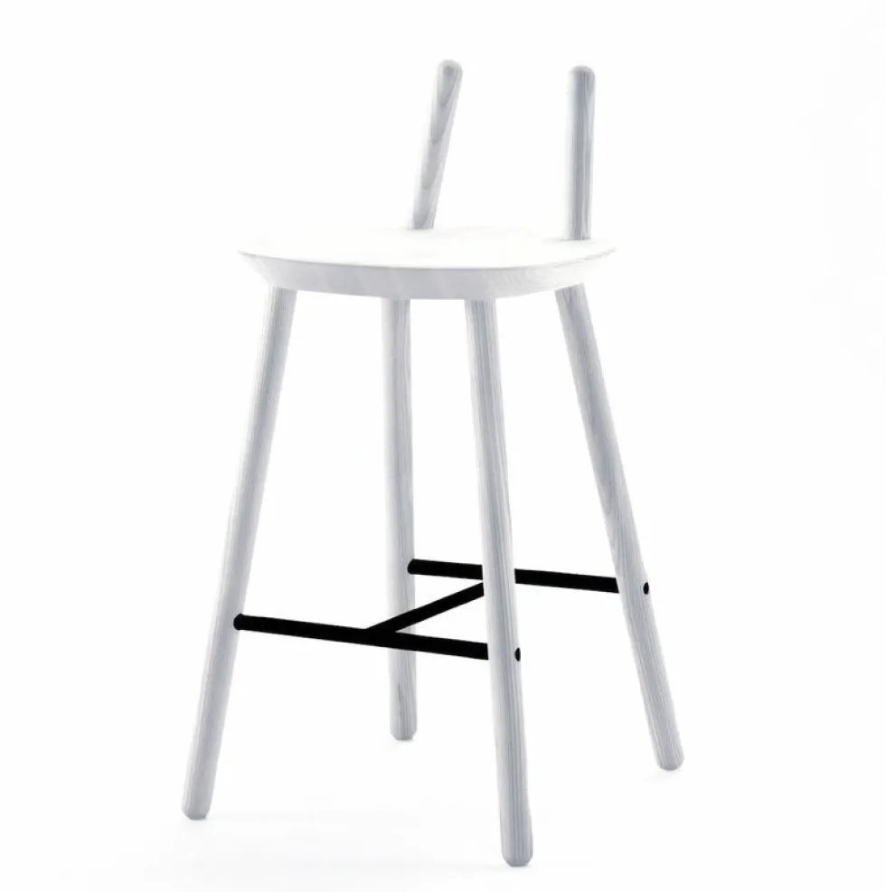 Chaise de bar blanche 65 cm Naïve - Emko