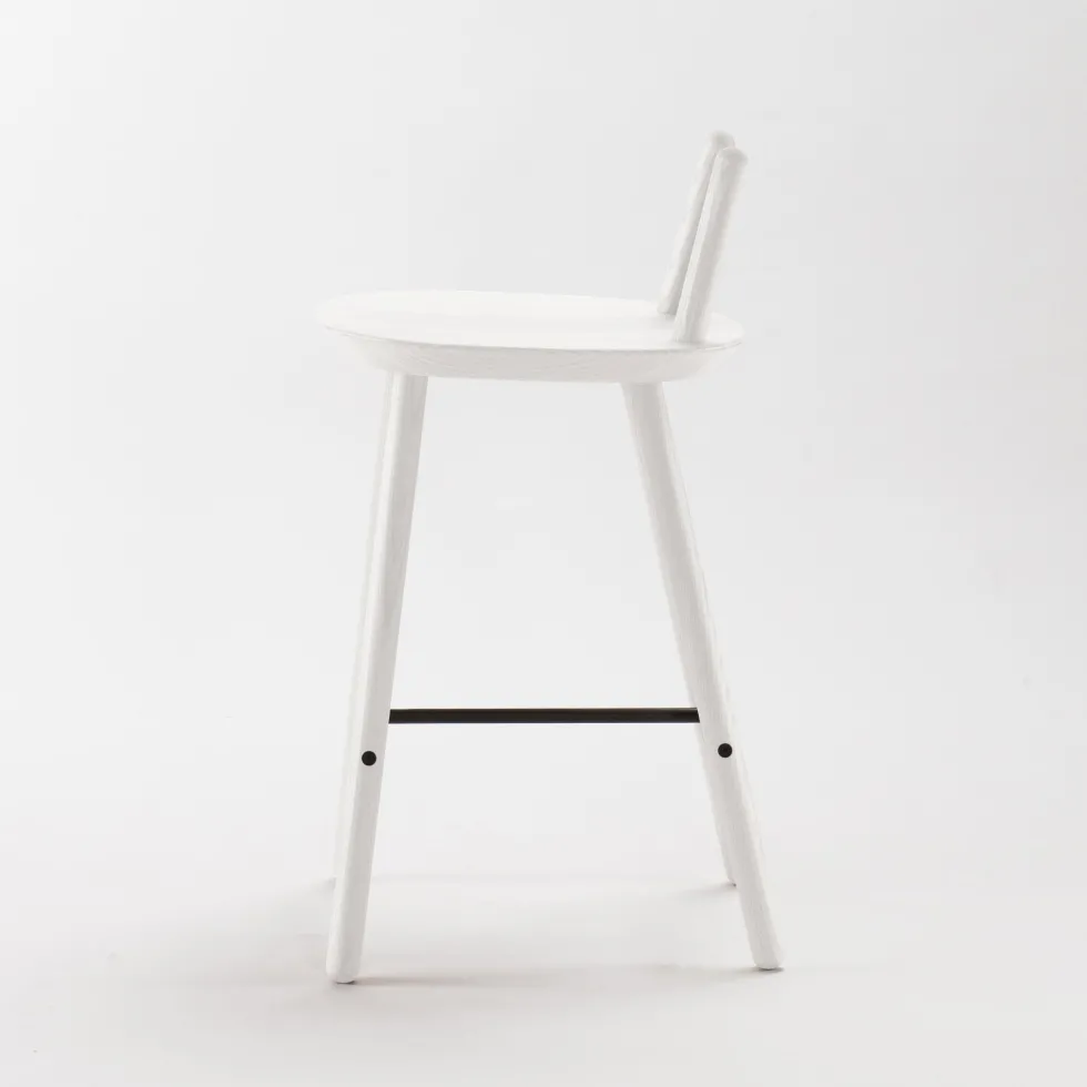 Chaise de bar blanche 65 cm Naïve - Emko