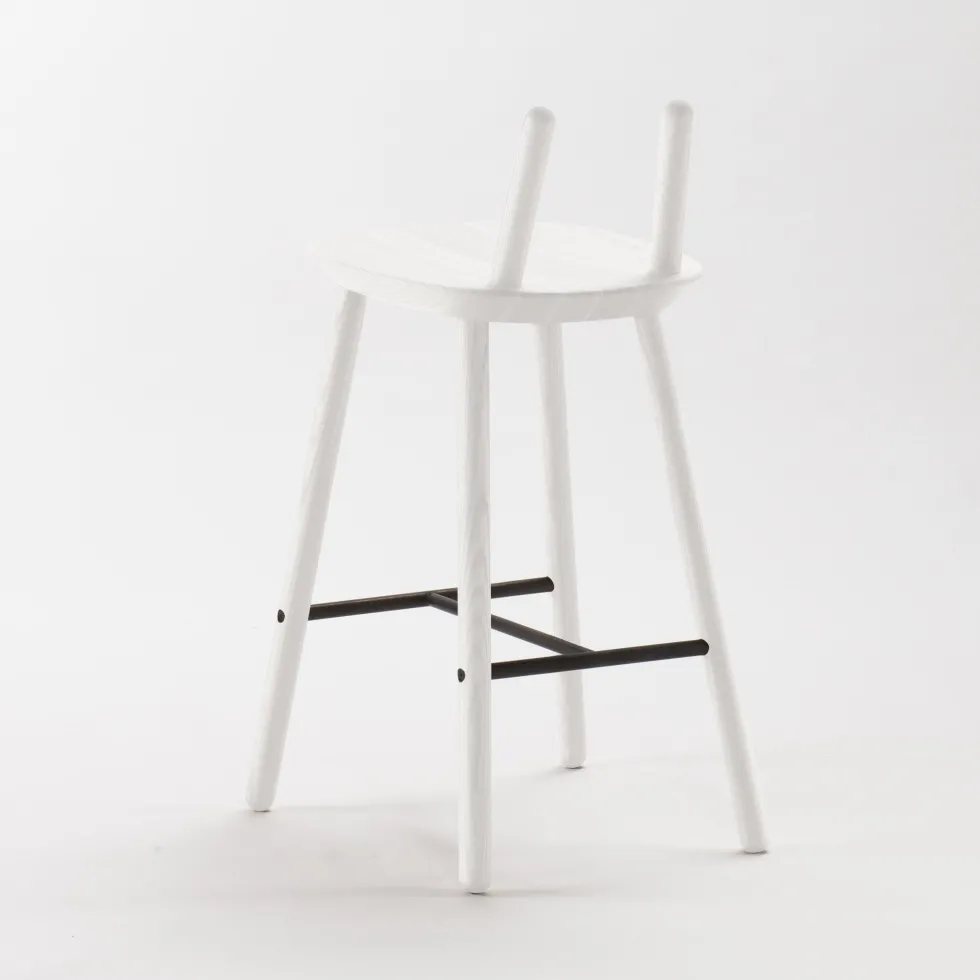 Chaise de bar blanche 65 cm Naïve - Emko