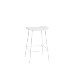 Chaise de bar 65 cm blanche piétement tubes Fiber - Muuto