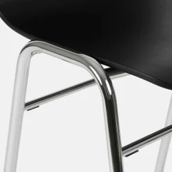 Chaise de bar 75 cm en bois noir et cadre argenté Touchwood - Hem