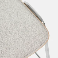Chaise de bar 75 cm en tissu gris et cadre argenté Touchwood - Hem