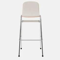 Chaise de bar 75 cm en tissu gris et cadre argenté Touchwood - Hem
