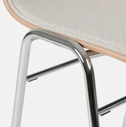 Chaise de bar 75 cm en tissu gris et cadre argenté Touchwood - Hem