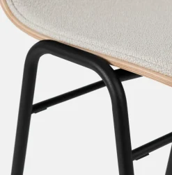 Chaise de bar 75 cm en tissu gris et cadre noir Touchwood - Hem