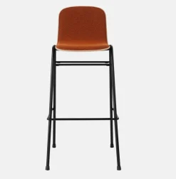 Chaise de bar 75 cm en tissu rouge et cadre noir Touchwood - Hem