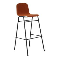 Chaise de bar 75 cm en tissu rouge et cadre noir Touchwood - Hem