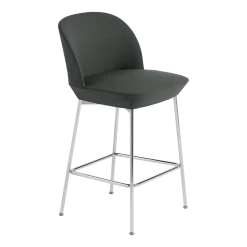 Chaise de bar 65 cm noire et pieds chrome Oslo - Muuto