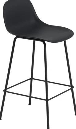 Chaise de bar 65 cm noire piétement tubes Fiber - Muuto