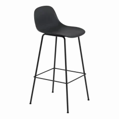 Chaise de bar 75 cm noire piétement tubes Fiber - Muuto