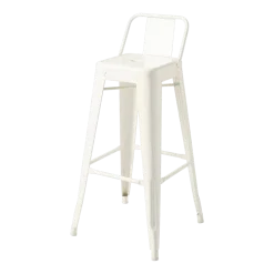 Chaise de bar de jardin en acier blanc perlé 75cm HPD 75 - Tolix