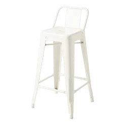 Chaise de bar de jardin en acier blanc perlé 65cm HPD 65 - Tolix