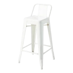Chaise de bar de jardin en acier blanc pur 65cm HPD 65 - Tolix