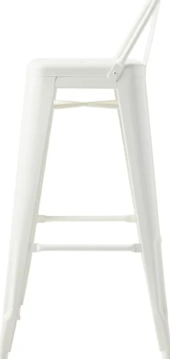 Chaise de bar de jardin en acier blanc pur 75cm HPD 75 - Tolix