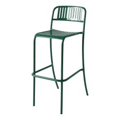 Chaise de bar de jardin à lames en acier inoxydable vert mousse 75cm Patio - Tolix