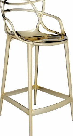 Chaise de bar dorée 65 cm Masters - Kartell