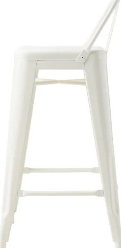 Chaise de bar en acier blanc pur 65cm HPD65 - Tolix