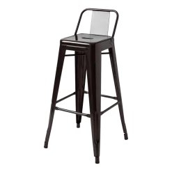 Chaise de bar en acier brun noir 75cm HPD65 - Tolix