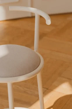 Chaise de bar en acier et polyester beige piazza 86cm Hogo - noo.ma