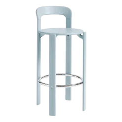 Chaise de bar en bois de hêtre bleu ardoise 75 cm Rey - HAY