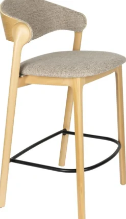 Chaise de bar en bois de hêtre et polyester 51x57x91cm Babington - Dutchbone