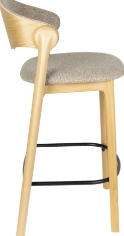 Chaise de bar en bois de hêtre et polyester 51x57x91cm Babington - Dutchbone