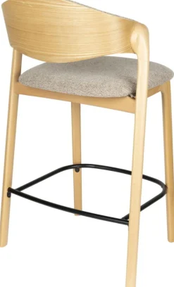 Chaise de bar en bois de hêtre et polyester 51x57x91cm Babington - Dutchbone